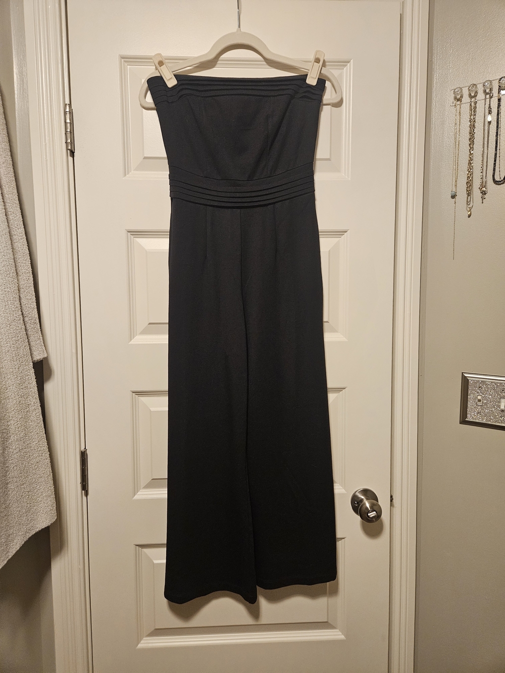 Peyton Jensen Strapless Black Wide-Leg Jumpsuit